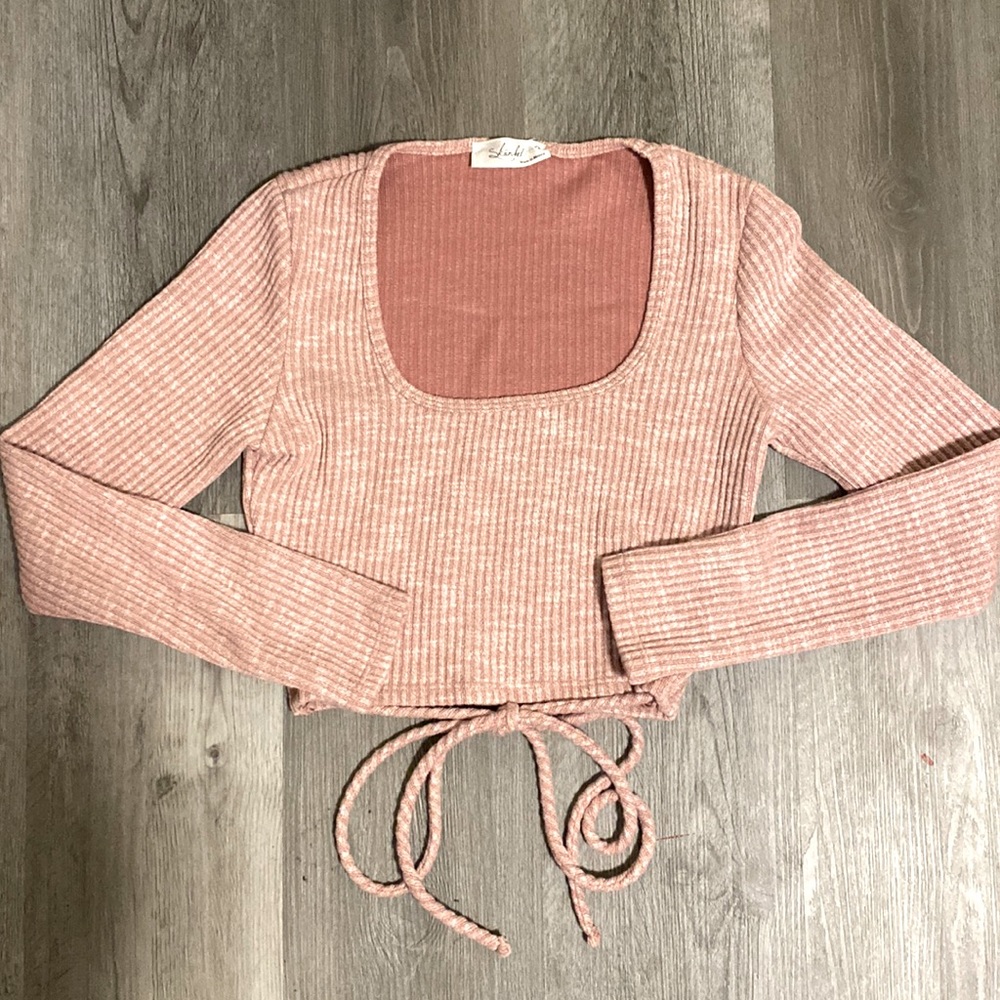 Ribbed Crop Top Long Sleeve